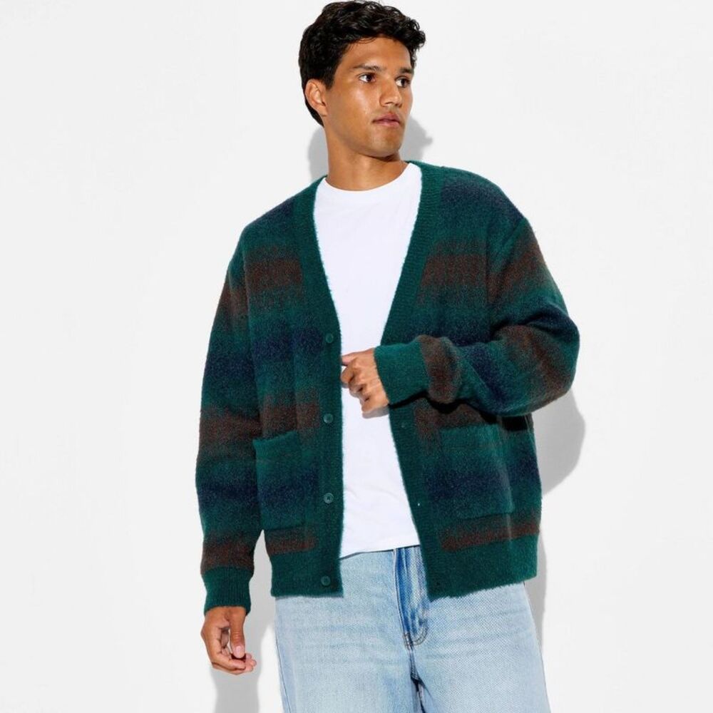Men's Long Sleeve Cardigan Sweater - Original Use Dark Teal XXL